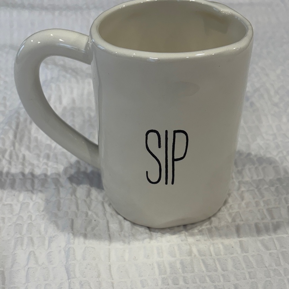 Mud pie White Ceramic Mug with 'SIP' Design